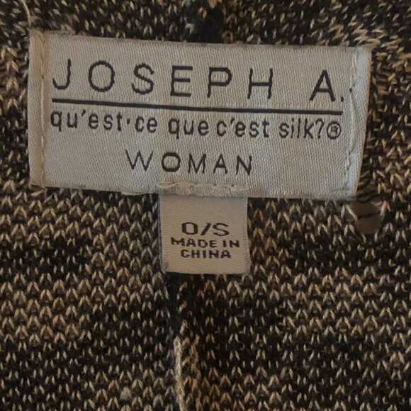 Women's Joseph A Aztec Zig Zag One Size Shawl Poncho Black & Beige - Picture 6 of 11